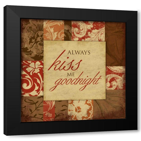 Kiss Black Modern Wood Framed Art Print by Grey, Jace