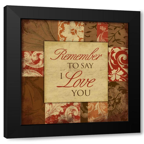 Love Black Modern Wood Framed Art Print by Grey, Jace