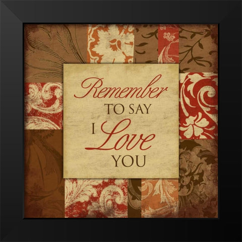 Love Black Modern Wood Framed Art Print by Grey, Jace