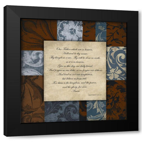 Lords Prayer Black Modern Wood Framed Art Print with Double Matting by Grey, Jace