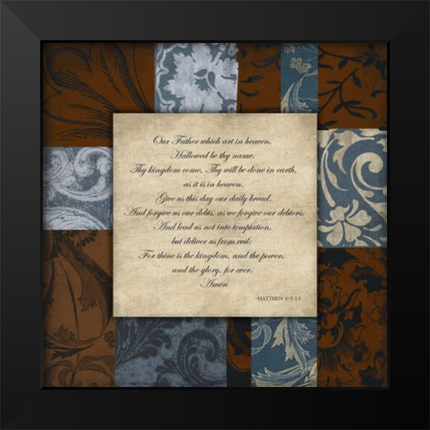 Lords Prayer Black Modern Wood Framed Art Print by Grey, Jace