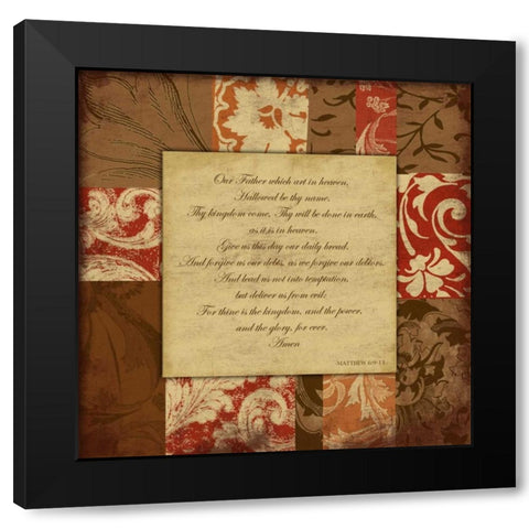 Lords Prayer Black Modern Wood Framed Art Print by Grey, Jace