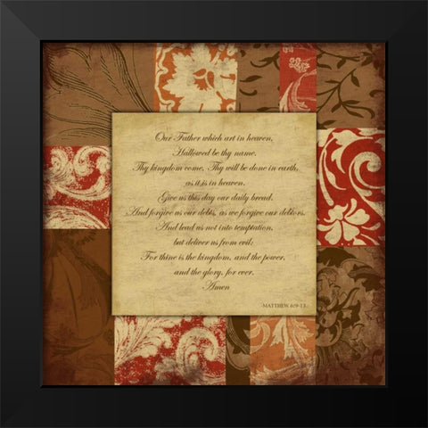 Lords Prayer Black Modern Wood Framed Art Print by Grey, Jace