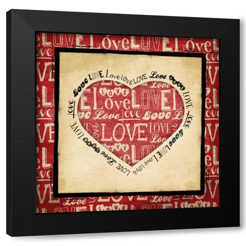 Valentine Black Modern Wood Framed Art Print by Grey, Jace