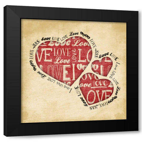Valentine 2 Black Modern Wood Framed Art Print with Double Matting by Grey, Jace