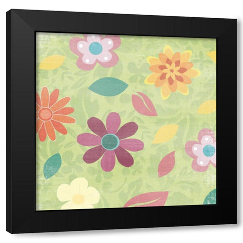 flowers Black Modern Wood Framed Art Print by Grey, Jace