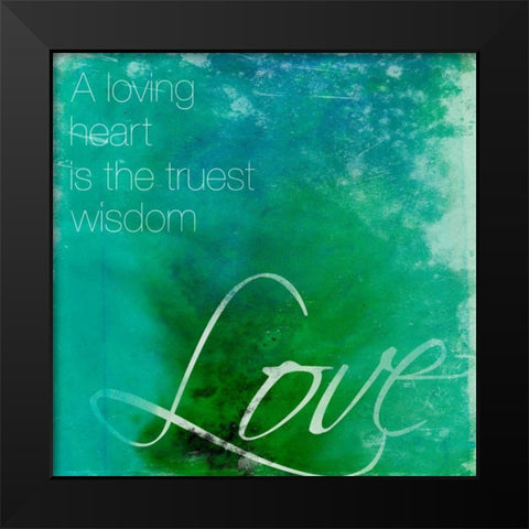 Watercolor Love Black Modern Wood Framed Art Print by Grey, Jace