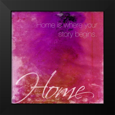 Watercolor Home Black Modern Wood Framed Art Print by Grey, Jace