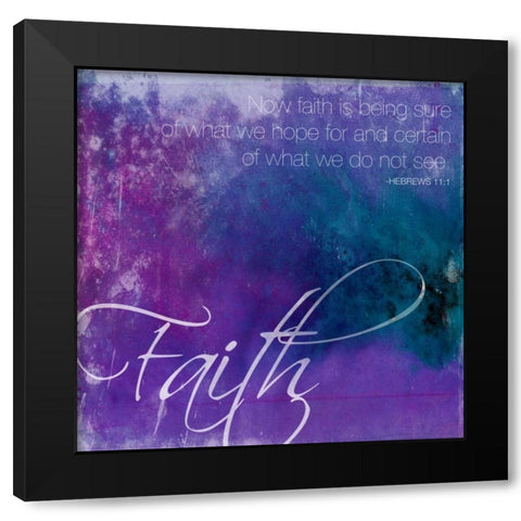 Watercolor Faith Black Modern Wood Framed Art Print with Double Matting by Grey, Jace