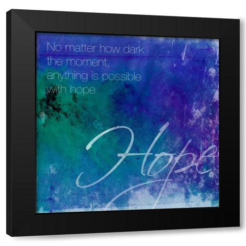 Watercolor Hope Black Modern Wood Framed Art Print by Grey, Jace