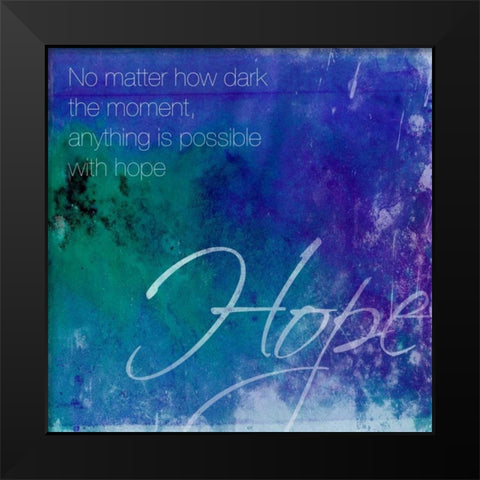 Watercolor Hope Black Modern Wood Framed Art Print by Grey, Jace