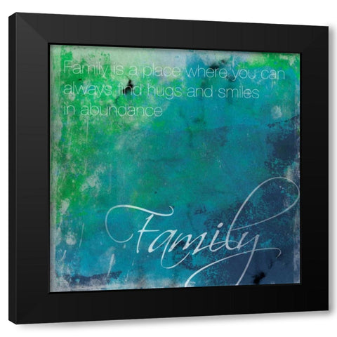 Watercolor Family Black Modern Wood Framed Art Print with Double Matting by Grey, Jace