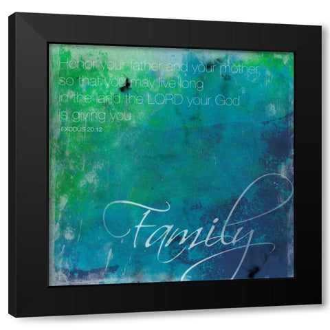 Watercolor Family Black Modern Wood Framed Art Print with Double Matting by Grey, Jace