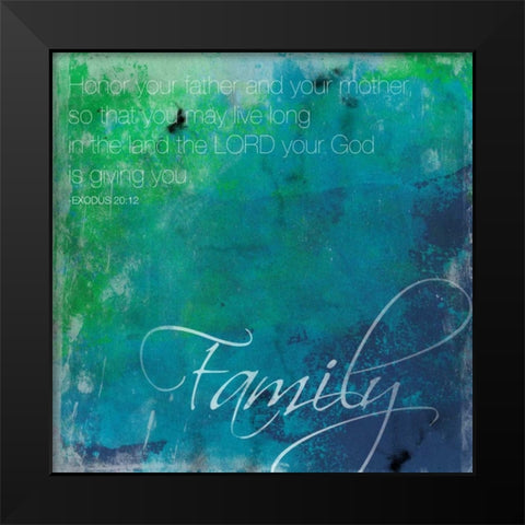Watercolor Family Black Modern Wood Framed Art Print by Grey, Jace