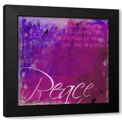 Watercolor Peace Black Modern Wood Framed Art Print by Grey, Jace