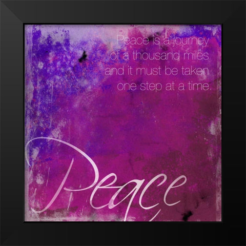 Watercolor Peace Black Modern Wood Framed Art Print by Grey, Jace