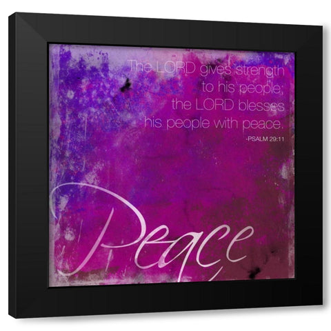 Watercolor Peace Black Modern Wood Framed Art Print with Double Matting by Grey, Jace