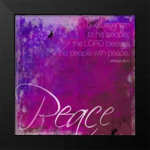 Watercolor Peace Black Modern Wood Framed Art Print by Grey, Jace
