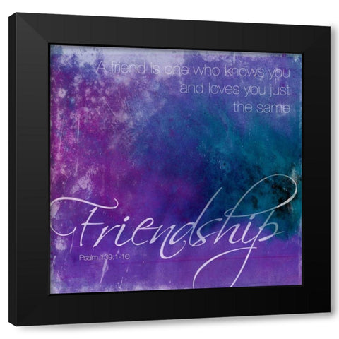 Watercolor Friendship Black Modern Wood Framed Art Print with Double Matting by Grey, Jace