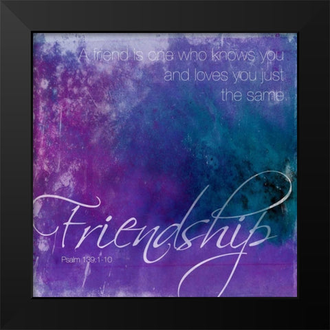 Watercolor Friendship Black Modern Wood Framed Art Print by Grey, Jace