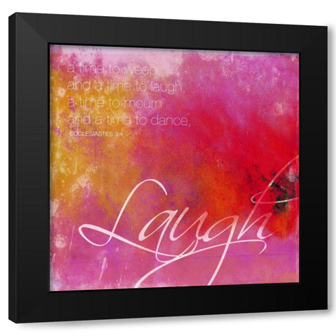 laugh Black Modern Wood Framed Art Print by Grey, Jace