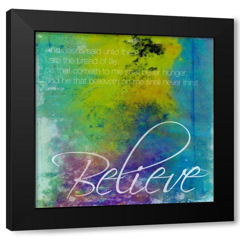 Believe Black Modern Wood Framed Art Print with Double Matting by Grey, Jace