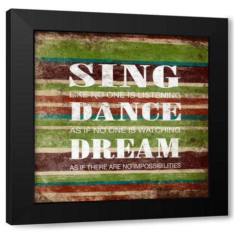 Sing Black Modern Wood Framed Art Print by Grey, Jace