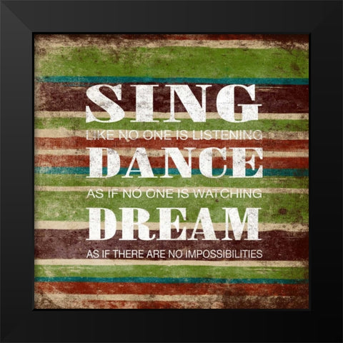 Sing Black Modern Wood Framed Art Print by Grey, Jace