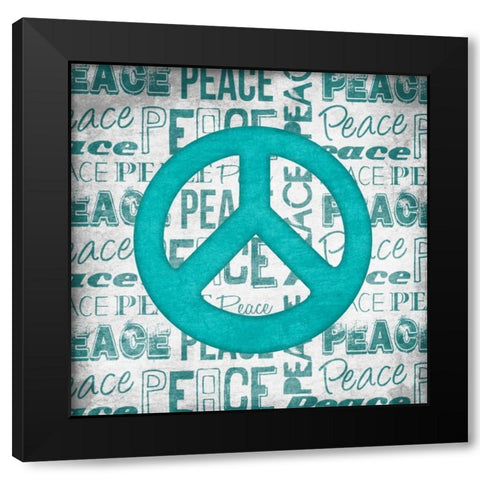 Peace Black Modern Wood Framed Art Print by Grey, Jace