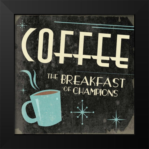 Coffee Black Modern Wood Framed Art Print by Grey, Jace