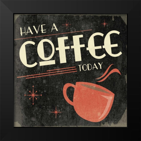 Coffee Black Modern Wood Framed Art Print by Grey, Jace