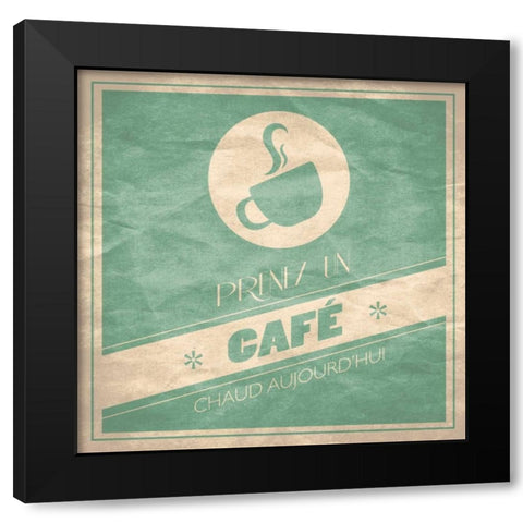 Coffee French C2 Black Modern Wood Framed Art Print by Grey, Jace