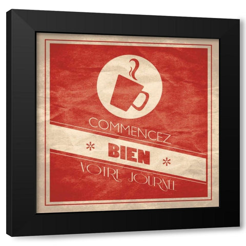 Coffee French 2 Black Modern Wood Framed Art Print by Grey, Jace