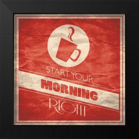 Coffee Black Modern Wood Framed Art Print by Grey, Jace