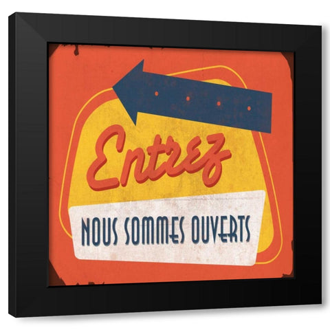 Come In French Black Modern Wood Framed Art Print by Grey, Jace