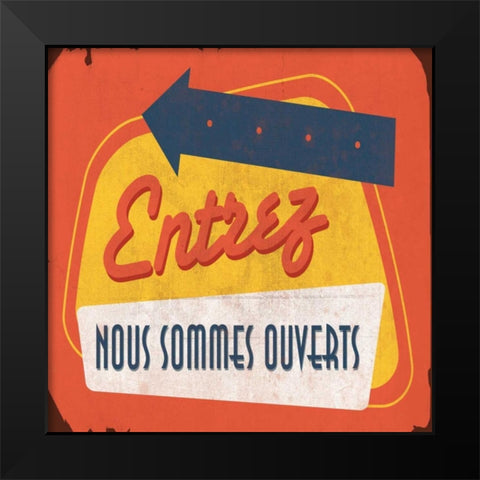 Come In French Black Modern Wood Framed Art Print by Grey, Jace