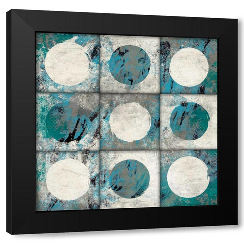 9 patch Abstract Black Modern Wood Framed Art Print by Grey, Jace