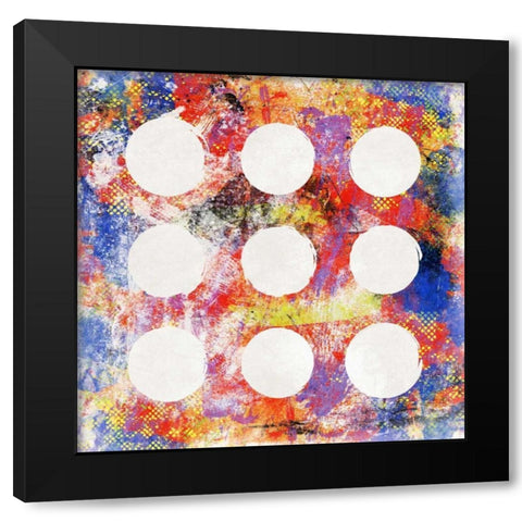 9 patch Abstract Black Modern Wood Framed Art Print by Grey, Jace