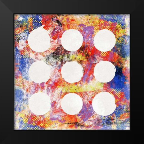 9 patch Abstract Black Modern Wood Framed Art Print by Grey, Jace