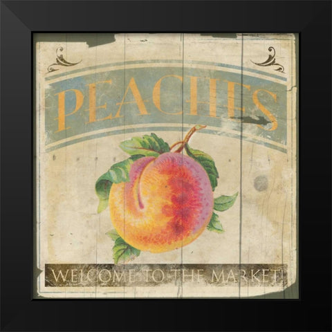 Peaches Black Modern Wood Framed Art Print by Grey, Jace