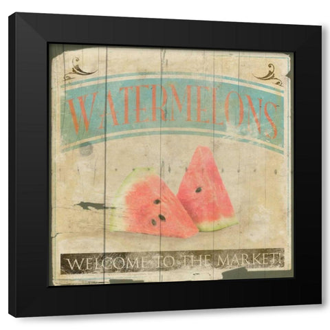 Watermelons 2 Black Modern Wood Framed Art Print with Double Matting by Grey, Jace