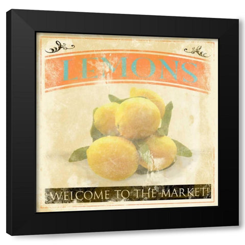 Lemon Black Modern Wood Framed Art Print by Grey, Jace