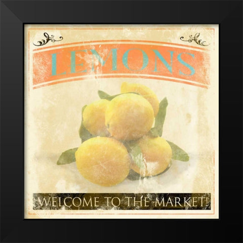 Lemon Black Modern Wood Framed Art Print by Grey, Jace