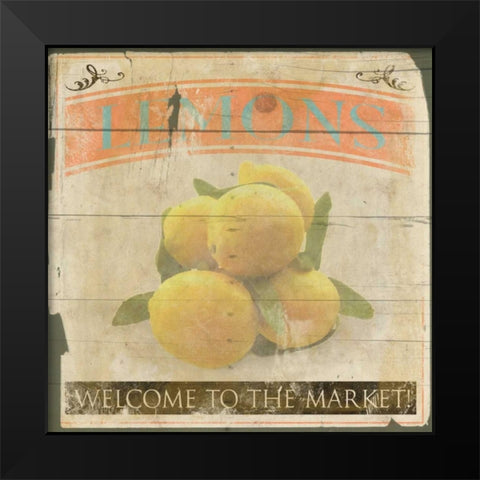 Lemons 2 Black Modern Wood Framed Art Print by Grey, Jace