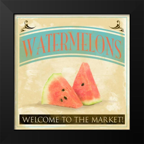 Watermelon 3 Black Modern Wood Framed Art Print by Grey, Jace