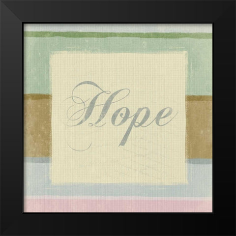 Bath Inspirational HOPE Black Modern Wood Framed Art Print by Grey, Jace