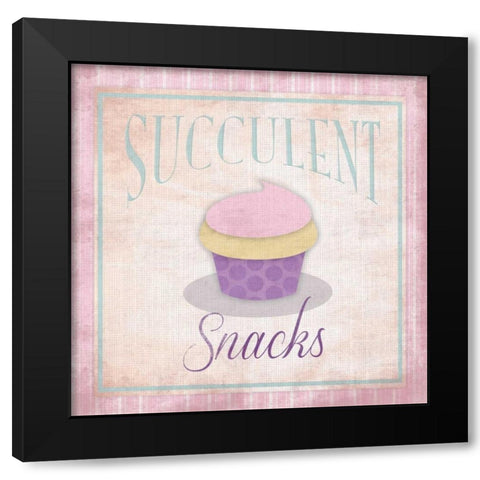 Succulent Snacks Black Modern Wood Framed Art Print with Double Matting by Grey, Jace