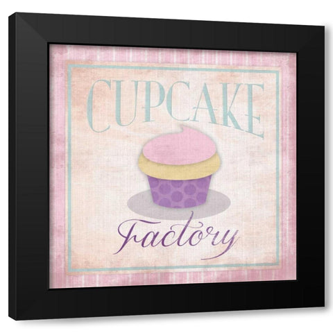 Cupcakes Black Modern Wood Framed Art Print by Grey, Jace