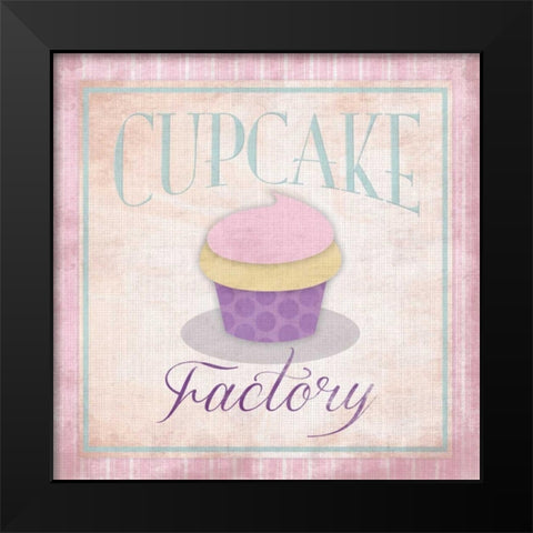 Cupcakes Black Modern Wood Framed Art Print by Grey, Jace