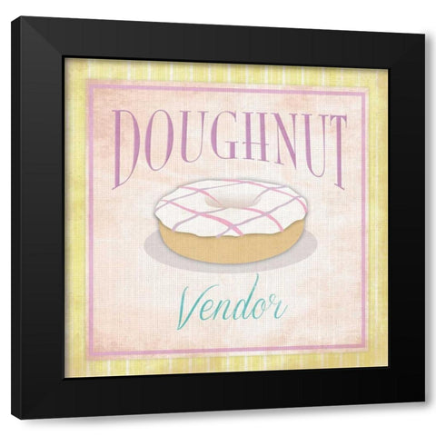 Doughnuts Black Modern Wood Framed Art Print with Double Matting by Grey, Jace